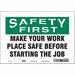 Safety Sign 7 in x 10 in Vinyl