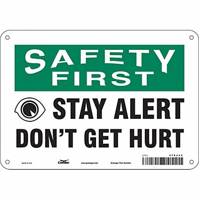 Safety Sign 7 in x 10 in Aluminum