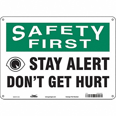 Safety Sign 10 in x 14 in Aluminum