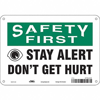 Safety Sign 7 inx10 in Polyethylene
