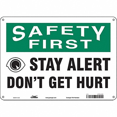 Safety Sign 10 in x 14 in Polyethylene