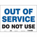 J8984 Safety Sign 10 inx14 in Vinyl
