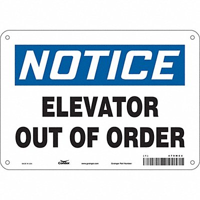 J9185 Safety Sign 7 inx10 in Polyethylene