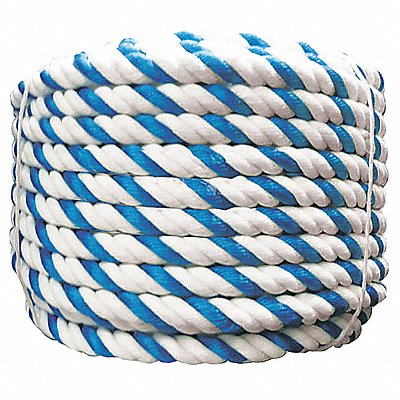 Rope Plastic Blue/White 50 ft 3/4 dia.