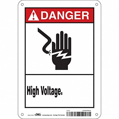 Safety Sign 10 in x 7 in Aluminum