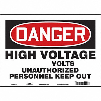 Safety Sign 10 inx14 in Vinyl