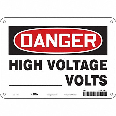 Safety Sign 7 inx10 in Polyethylene