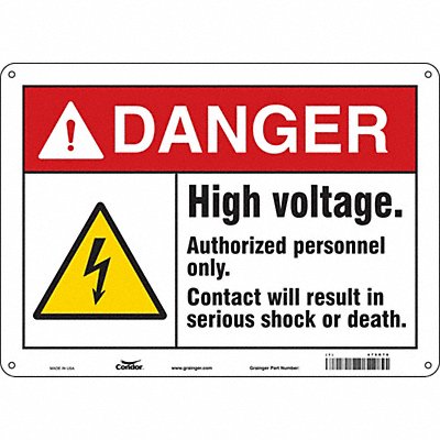 Safety Sign 10 in x 14 in Polyethylene