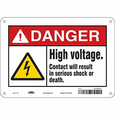 Safety Sign 7 in x 10 in Polyethylene