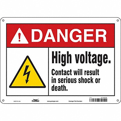 Safety Sign 10 in x 14 in Polyethylene