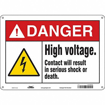 Safety Sign 10 in x 14 in Polyethylene