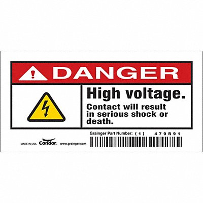 Safety Sign 2.25in x 4.5in Vinyl