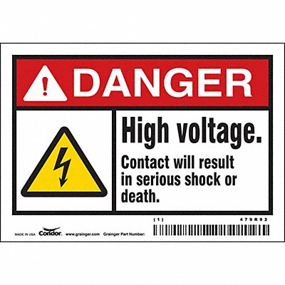 Safety Sign 3 1/2 inx5 in Vinyl