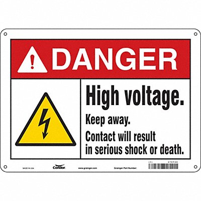 Safety Sign 10 in x 14 in Aluminum