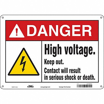 Safety Sign 10 in x 14 in Aluminum