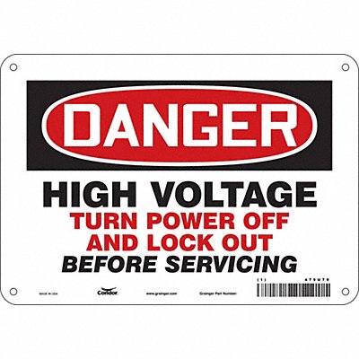 J8886 Safety Sign 7 in x 10 in Aluminum