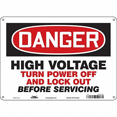 J8886 Safety Sign 10 inx14 in Polyethylene