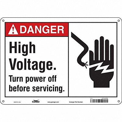 Safety Sign 10 in x 14 in Polyethylene