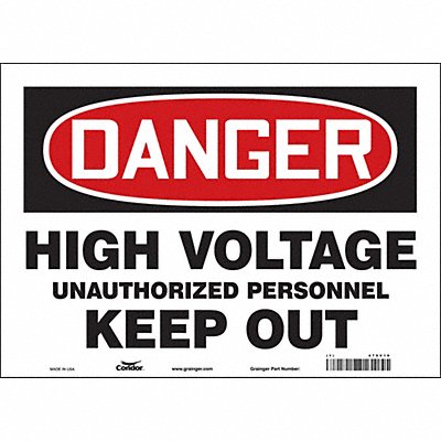 Safety Sign 10 inx14 in Vinyl