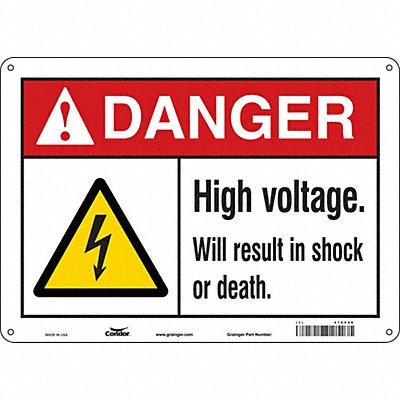 Safety Sign 10 in x 14 in Polyethylene