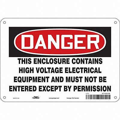 Safety Sign 7 in x 10 in Polyethylene