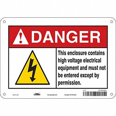 Safety Sign 7 in x 10 in Aluminum
