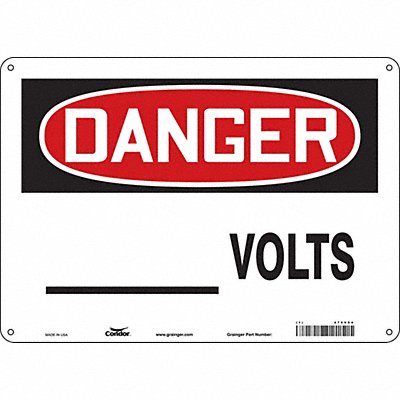 Safety Sign 10 in x 14 in Polyethylene