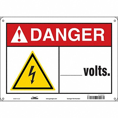 Safety Sign 10 in x 14 in Polyethylene
