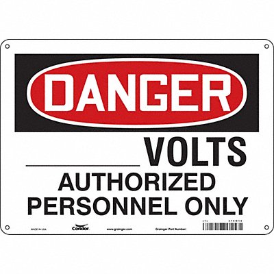 Safety Sign 10 in x 14 in Polyethylene