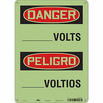 Safety Sign 14 in x 10 in Glow Vinyl