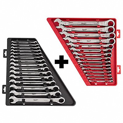 Ratchet Comb Wrench Set-SAE/Metric 15pc