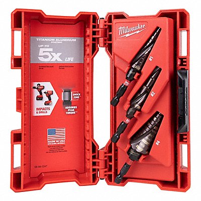 Step Drill Bit Set 1/8 to 1-1/8  Range