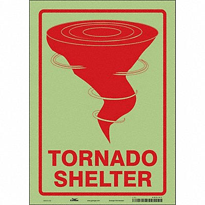 K1739 Safety Sign 14 in x 10 in Glow Vinyl