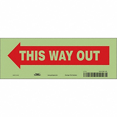 Safety Sign 3 1/2 in x 10 in Glow Vinyl