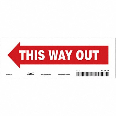 J7056 Safety Sign 3 1/2 in x 10 in Vinyl