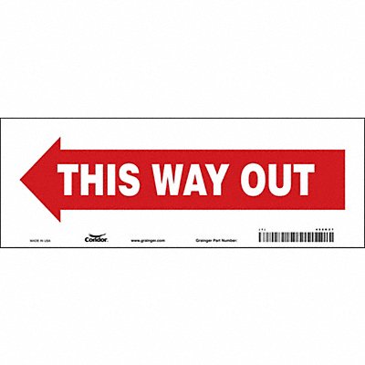 J7056 Safety Sign 5 in x 14 in Vinyl