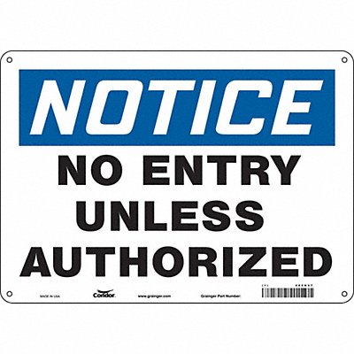 Safety Sign 10 in x 14 in Aluminum