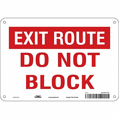J7937 Safety Sign 7 in x 10 in Polyethylene