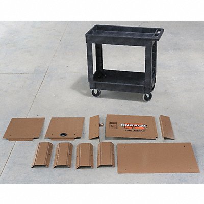 Mobile Cart Security Paneling Steel Tan