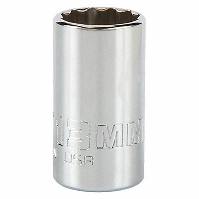 Socket Steel Chrome 13 mm