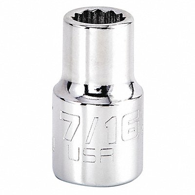 Socket Steel Chrome 7/16 in