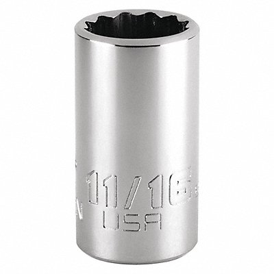 Socket Steel Chrome 11/16 in