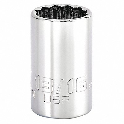 Socket Steel Chrome 13/16 in