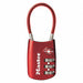 Combination Padlock 1 2/3 in Oval Red