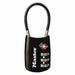 Combination Padlock 1 2/3 in Oval Black