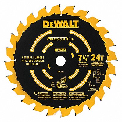 Circular Saw Blade 7 1/4 in 24 Teeth