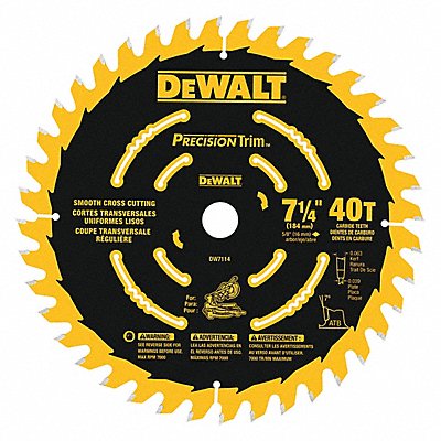 Circular Saw Blade 7 1/4 in 40 Teeth