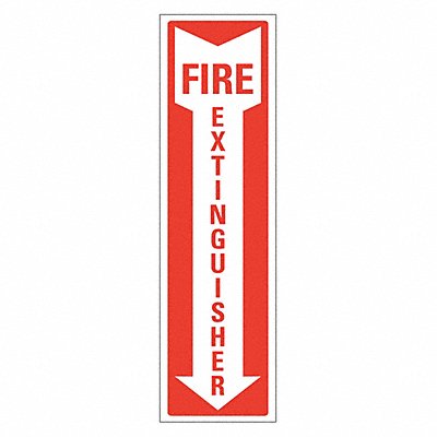 Rflct Fire Extinguisher Sign 14x4in Alum