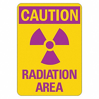 Radiation Sign 10 inx7 in Plastic