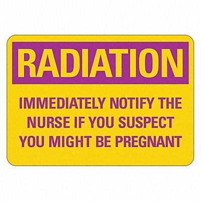 Radiation Sign 10inx14in Non-PVC Polymer